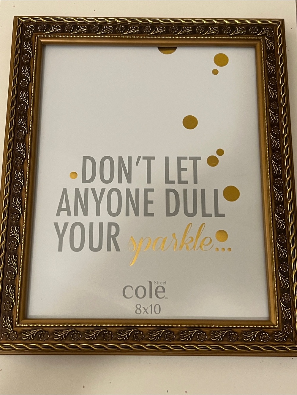 Cole Street Gold Ornate 8x10 Picture Frame Great Condition